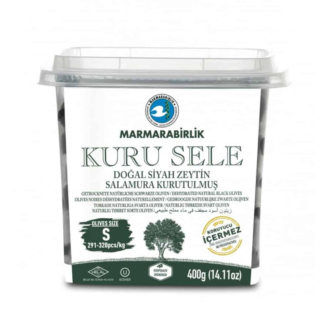 Marmarabirlik Kuru Sele Siyah Zeytin - Getrocknete Natürliche Schwarze Oliven 400g