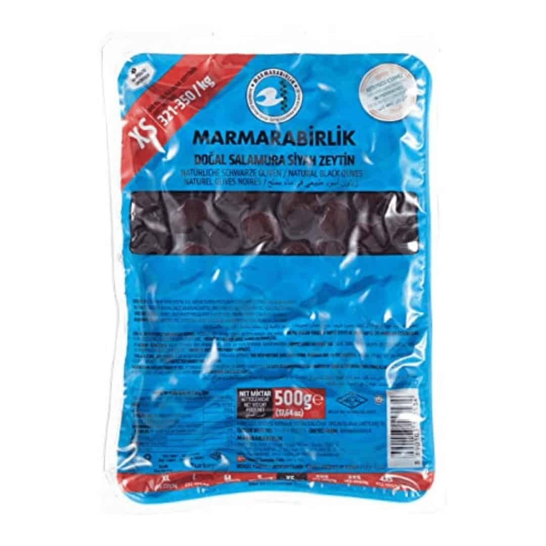 Marmarabirlik Dogal Salamura Siyah Zeytin - Schwarze Oliven 500g